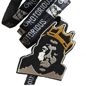 Notorious big biggie dog leash fashion designer patch crown gold royal rap hip